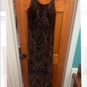 Jump Trendy Plus Size Glitter-Print slinky gown